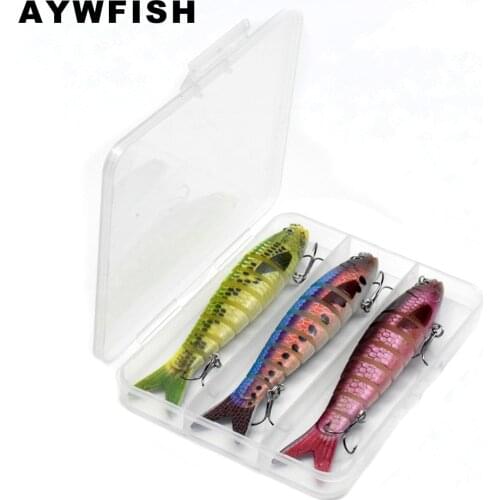 AYWFISH Set Lure 3PCS A LOT 135mm 20g Sinking Multi Jointed Swimbait Lifelike Swimming Action Trout Pike Hard Plastic Wobblers
