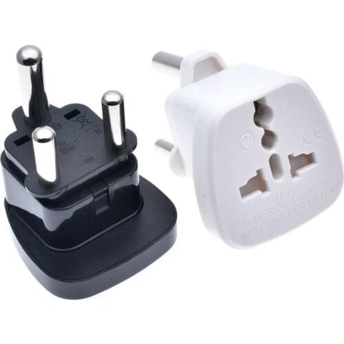 Big South Africa Travel Adapter Type M 8.7mm Old English Convert US EU AU GB ' Safety Shutter B/W