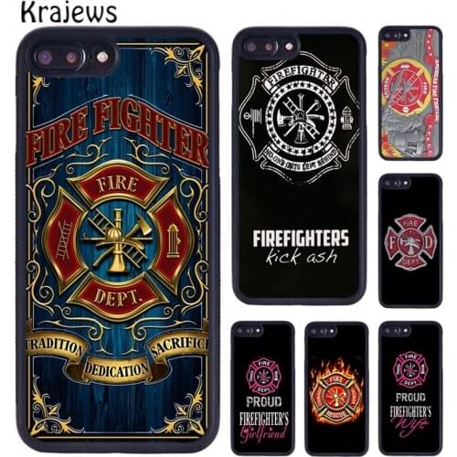 Krajews Firefighter Fire Department Fireman Phone Case For iPhone 5 6s 7 8 plus X XR XS 11 12 pro max Samsung Galaxy S8 S9 S10