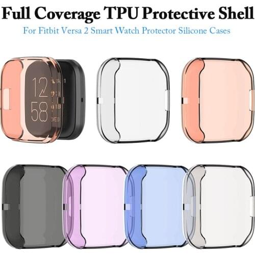 For Fitbit Versa 2 Case Soft TPU Transparent Full Screen Shell Protective Cover Housing For Fitbit Versa 2 Watch Accessories