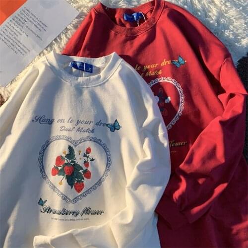 Elegant Floral Letter Printing Sweatshirt Women Vintage Frence Pullovers 2021Autumn New Arrival Womens Winter Tops Teens Clothes