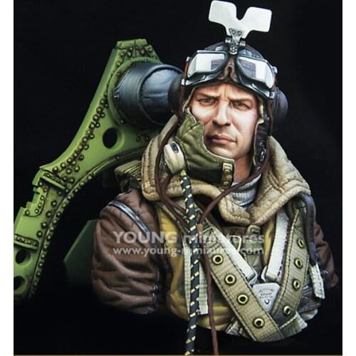 1/10 resin figure bust model World War II British pilot package gk hand white mode movie character X74