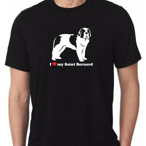 Tee Shirt Mens 2019 New Tee Shirts Printing Fashion Print T-Shirt Plus Size I Love My Saint Bernard Shirts For Men