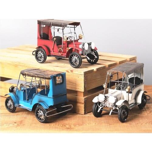 Classic retro iron metal car model decoration ornaments Home Furnishing tin vintage car models nostalgic gift decoration room