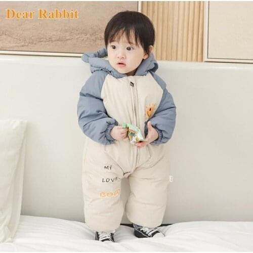 2021 Baby clothes Winter Snowsuit Plus Velvet Thick Boy Jumpsuit 0-2 Yrs Newborn Romper Baby Girl Overalls for kids Toddler Coat