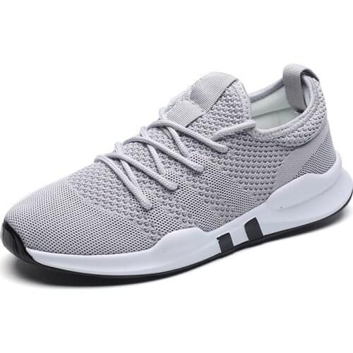 Lightweight Breathable Men Sneakers Lace Up Gray White Black Red Tenis Man Shoes Men Shoes Summer Brand Fashion Men Casual Shoes