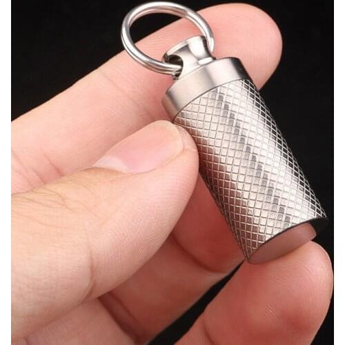 Pure Titanium Mini Sealed Waterproof Pill Box Medicine Tablets Storage Case Eco-Friendly Home Outdoor First Aid Health Care Tool