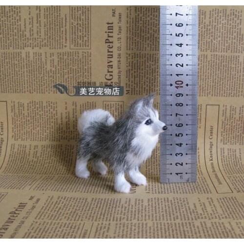 Simulation dog husky model polyethylene& fur about 10x9cm standing husky handicraft,prop,home Decoration toy xmas gift b3626