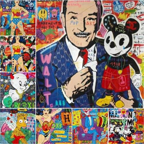 Disney Marvel Pink Panther Graffiti Anime Full Diamond Embroidery Diamond Mosaic Diamond Painting Cross Stitch Kits Home Decor
