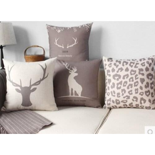 Nordic Style Christmas Elk Cushion Cover Modern Home Decorative Pillowcases Throw Pillows Covers For Sofa Couch Beds