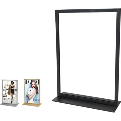 2018 New style Double-sided poster stand A3&A4 metal cafe table sign advertising promotion desk display stand rack