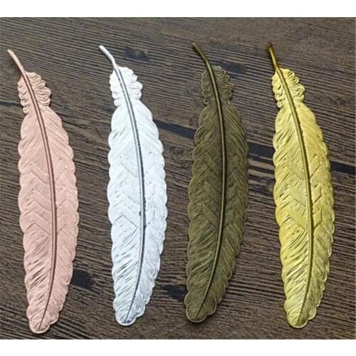 New 300pcs Metal Feather Bookmark Chinese Style Vintage Page Nice Cool Book Markers School Supplies Party Wedding Gifts For Gues