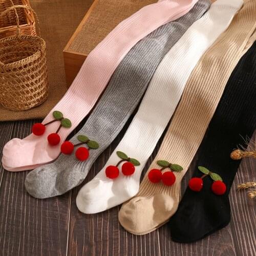 New Arrival Fall/Winter Girls' Tights Cherry Socks Childrens Baby Spanish Pantyhose INS Socks