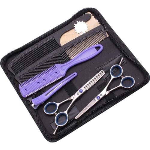Professional Scissors Set 4" 5" 5.5" Japan Steel Purple Dragon Beauty Hair Cutting Scissors Barber Thinning Shears 1117
