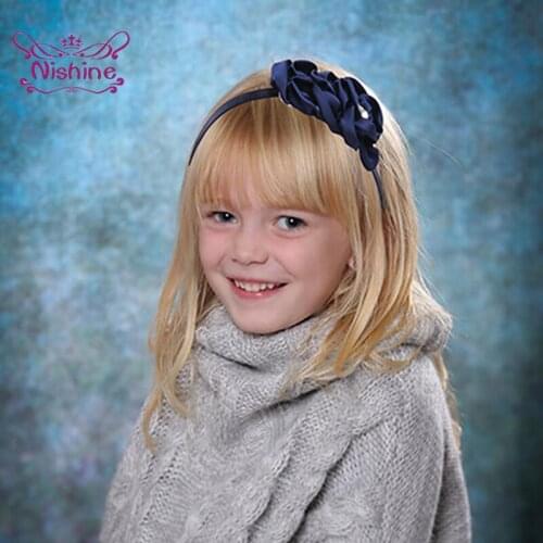 Nishine Fashion Chiffon Flowers Baby Hair Hoop Cute Princess Elastic Hairband Clothing Decoration Children Headwear Photo Props