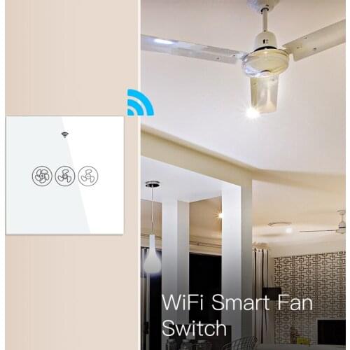Smart Ceiling Fan Switch 2/3 Way WiFi+RF433 Remote Control Fan Switch Voice Control via Alexa Google Home Tuya Smart Life App