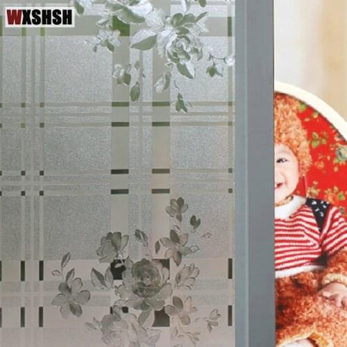 Peony Glass Film Electrostatic Non Adhesive Thermal-Insulation Privacy Protection Frosted Reusable Removable Window Covering