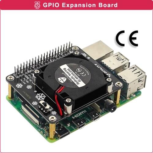 Raspberry Pi Turbo Fan GPIO Expansion Board ICE Cooling with Ambient LED Light CE Board for Raspberry Pi 4B/3B+/3B/3A