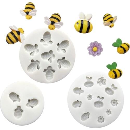 Bee And Flower Silicone Mold Sugarcraft Cupcake Baking Mold Fondant Cake Decorating Tools