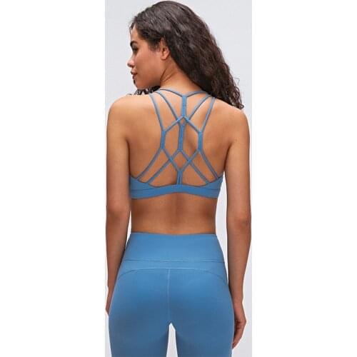 SDFHSFH Fitness Sports Bra Yoga Sports Crop Tops Sexy Cross Back Beauty Shockproof Tight Push Up Women Workout Corset Sportswear