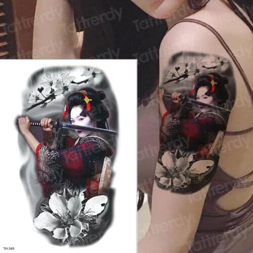 Large arm sleeve tattoo waterproof temporary tatto japanese samurai tattoos japanese tattoo water transfer tatoo sticker women