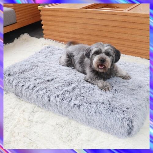 Warm Pet Bed Mat Washable Dog Bed House Memory Foam Kennel Pad Removable Long Plush Dogs Nest Soft Cat Puppy Bed Pet Accessories