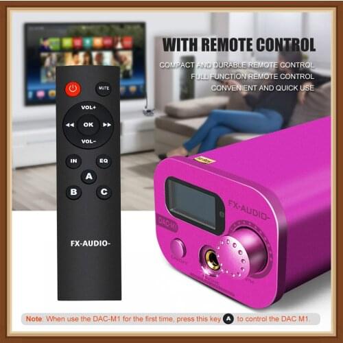 FX AUDIO DAC Headphone Amplifier with Remote OLED Display M1 HiFi Bluetooth 5.0 APTX ESS9038Q2M XMOS 32Bit 768kHz DSD512