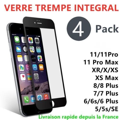 Verre Trempe Integral For Iphone 12/11/xr/x/xs/8/7/6 Film Vitre Protection Ecran 3d