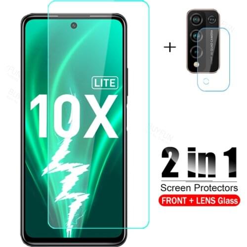2in1 Tempered Glass for Huawei Honor 10X Lite Case Camera Protective Glass For Xonor 10X Light Lait Honor10X Lite Protector Film