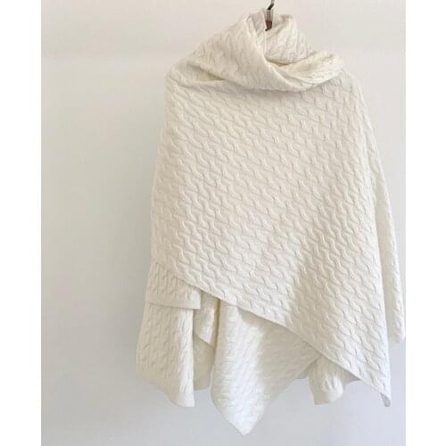 100% Cashmere cable knit scarf crumble Big Large Shawl Wrap For Woman 2020 Warm Scarfs