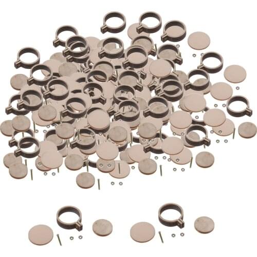 100 Sets Mini Round Wooden Embroidery Hoop/ Frame for Beginners DIY Tools