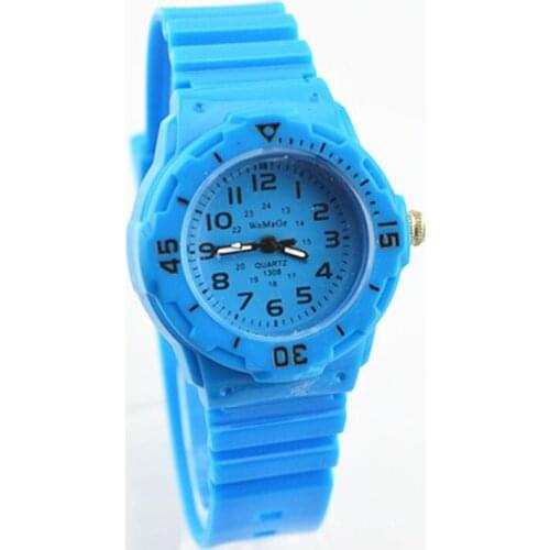 100pcs/lot High QualityWomage Silicone Band kids Watch Girls Boys Students Quartz Wristwatches Many Colours