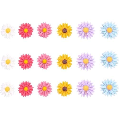 200 Pcs Resin Flower Daisy Flatback Cabochon Embellishments Jewelry Making Findings Craft DIY Hairpin Headwear Scrapbooking