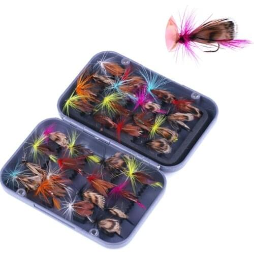 32Pcs/Pack Mosquito Fly Fishing Lure Set Artificial Insect Bait High Quality Trout Fly Fishing Hooks Tackle With Plastic Box