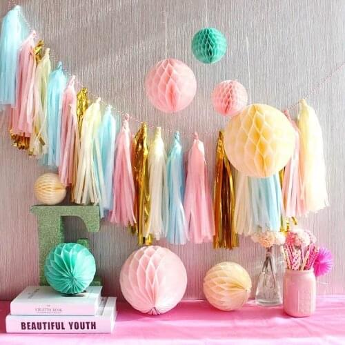 5pcs/pack Candy Bar Wedding Decoration Paper Tassels Decoration Marriage Wedding Birthday Decoration Party Supplies Slingers