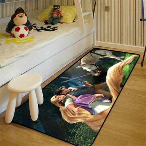 80x160cm Disney Princess Baby Play Mat 3D Carpets Home Decor Princess Room Non-slip Area Rugs Living Room Floor Mat