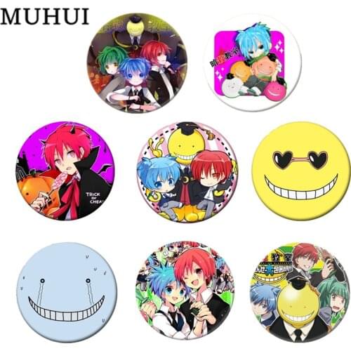 Free Shipping 58mm Anime Assassination Classroom Brooch Pin Badge For Clothes Backpack Decoration Childrens gift