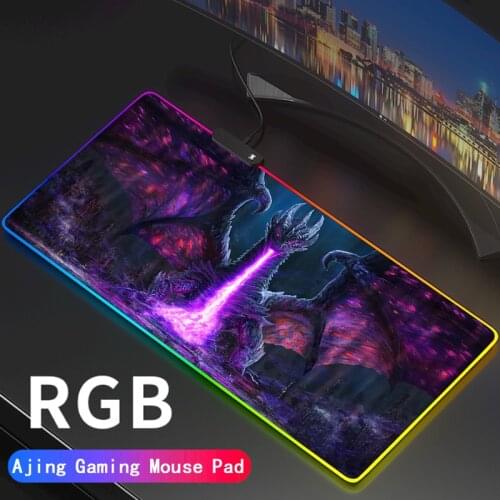 Large Dragon RGB Gaming Mouse Pad Anti-Slip Rubber Base Computer Keyboard LED MousePad For Computer PC Desk Support DIY