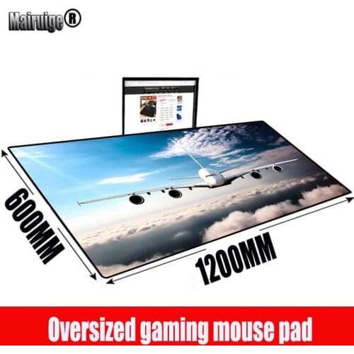 MRGBEST Aircraft Cloud Speed Locking Edge Large Mouse Pad Waterproof Game Desk Mousepad Keyboard Mat for CSGO Dota 120X60CM