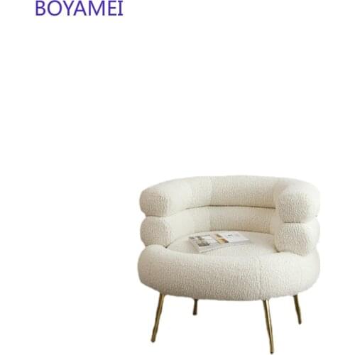 Printed home modern simple lamb hair sofa chair light luxury net red ins Nordic single sofa chair