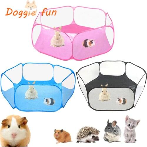 Pet Rabbit Hamster Playpen House Fence Tent Portable Game Folding Outdoor Indoor Exercise Small Animal Pet Cage Tent Cat Cages