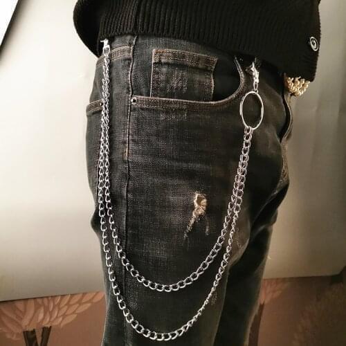 Jeans Long Metal Clothing Accessories Jewelry Fashion Punk Trendy Waist Pants Chain Belt Hip Hop Rock Metal Belt Key Chains