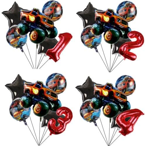 Racing Car Party Decorations Blaze Monster Machines 32 inch Number Balloon Birthday Party Boys Favors Gifts Baby Shower supplies