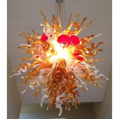 Colorful LED Bulbs Hand Blown Glass Italian Style on Chandelier