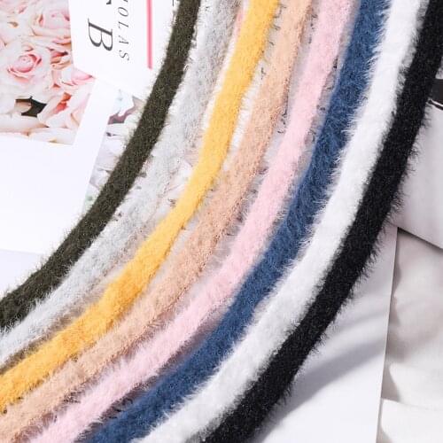 10mm Wide Imitation Mink Wool Knitted Satin Ribbon Bowknot Diy Material Handmade Earrings Hair Accessories Decorative Ribbon