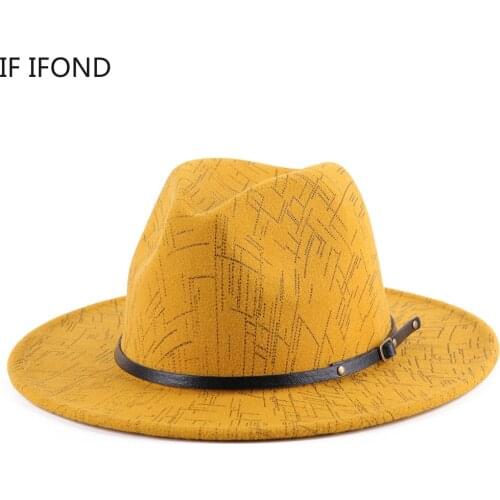 Fashion All-match Wide Brim Fedora Hat For Women 2021 NEW Autumn Winter Jazz Trilby Cap Party Formal Top Hat