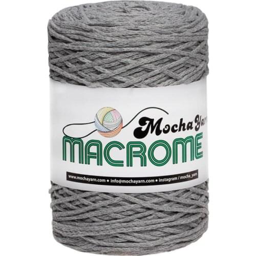 Mocha Cotton Macrome Yarn, 2mm, 200 mt, 250g/Made in Turkey