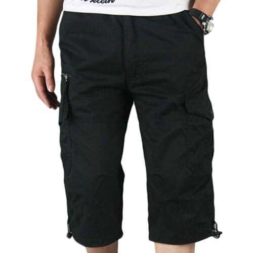 Men Clothing 2020 Fashion Men Casual Three Quarter Length Shorts Side Pockets Cargo Style Sports Short Trouser Shorts