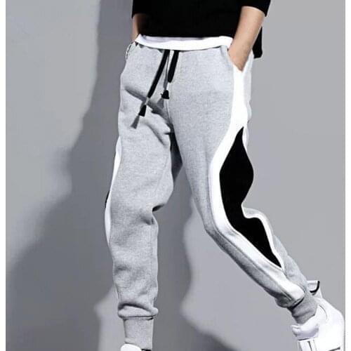 Men Pants Color Matching Drawstring Casual Ankle Banded Plus Size Fall Trousers Fashion Sports Pants for Work