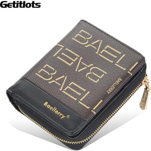 Baellerry New Organ Card Holder Wallet Women Vertical Designer Men Purses Card Holder Short Zipper Coin Pocket Luxury Wallet
